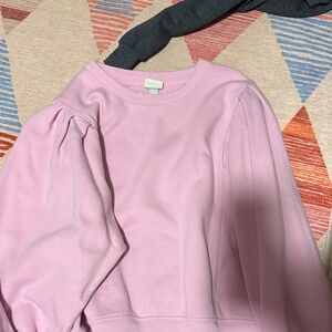 Pink Puff Sleeve Sweatshirt
